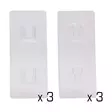 Kraftkrokar 60 x 70 mm 6 st med nanotejp - Väggkrokar, klädhängare - 6438152023341 - 2