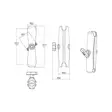 Fäste mellanstång 235 mm passar C/1.5" kula - "Förartillbehör" - 8719607088411 - 4