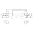 Gasfjäder L500-250 N, MF 4000-serie, Valmet 600-900, Valtra A och C-serie. - "Förartillbehör" - 4046577068551 - 2
