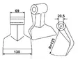 Hammarskaft 69/130 mm - Slåttermaskiner - 8719493555141 - 2