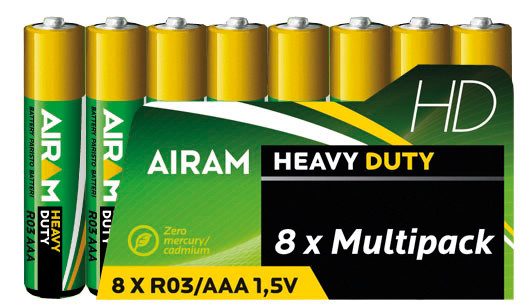 Airam HD batteri R03 AAA 1,5V 8st/fp - Batterier, testare - 6435200164131 - 1