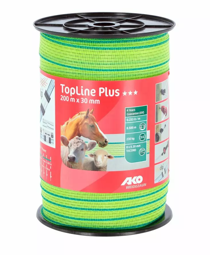 Stängseltråd Top Line Plus 200 m 30 mm - Stängselband och -trådar - 4018653984741 - 1