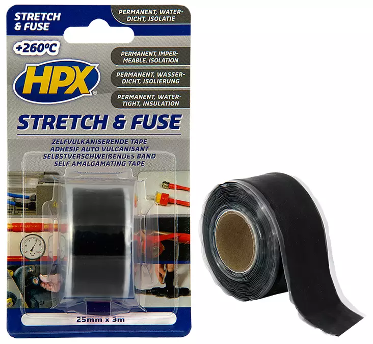 HPX silikon vulkaniseringstejp 25 mm 1,8 m svart - Tejper - 5425014225921 - 1
