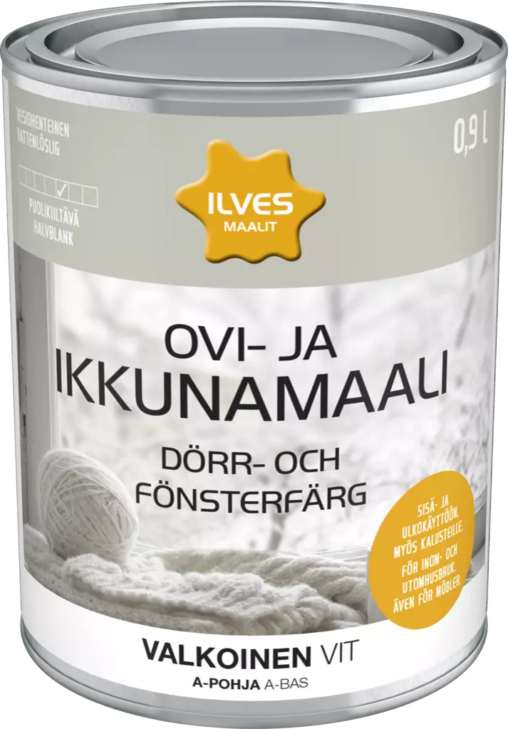 Ilves Dörr- och Fönsterfärg A-bas - Inomhusfärger - 6430026958841 - 1