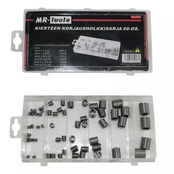 Gängreparationshållarsats 60 delar - Gängverktyg - 6430032159461 - 1