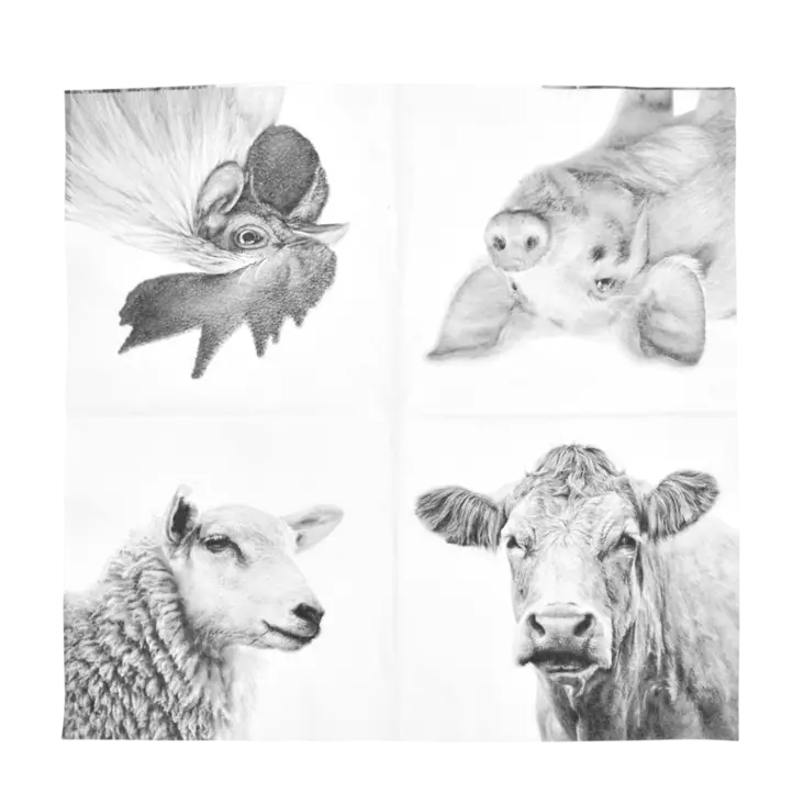 Servett Gård svartvit stor - Andra vackra saker - 8714982159701 - 1