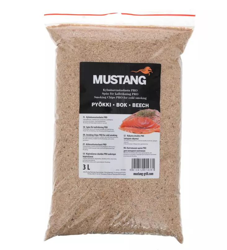 Mustang Pro Kallrökt Spån Bok 3L - Grilltillbehör - 6410412914361 - 1