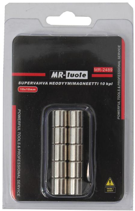 Neodymmagnet 10x10 mm 10 st/fp - Andra fästtillbehör - 6430074693091 - 1