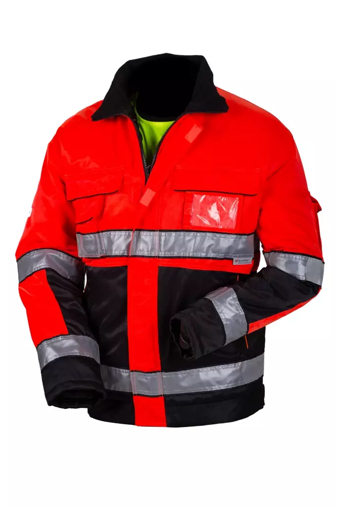 Priha jacka med fleecefoder säkerhetsröd/svart - Vinterarbetskläder - 6418326404541 - 1