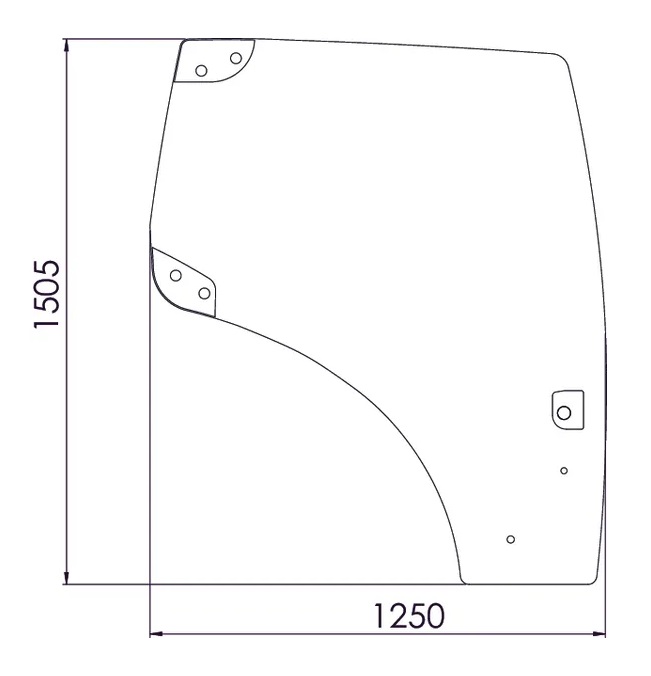 Glas till höger dörr (CNH 82027356) - Hytt och kaross - 3660980063371 - 1