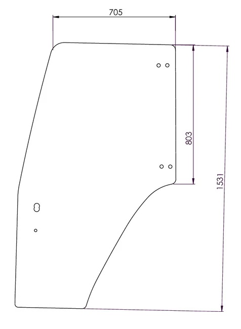 Höger fönsterglas (CNH 87302768) - Hytt och kaross - 3660980072601 - 1