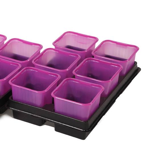 Vefi-krukor 8 cm med botten rosa - Plantuppfödning - 5902768766561 - 1