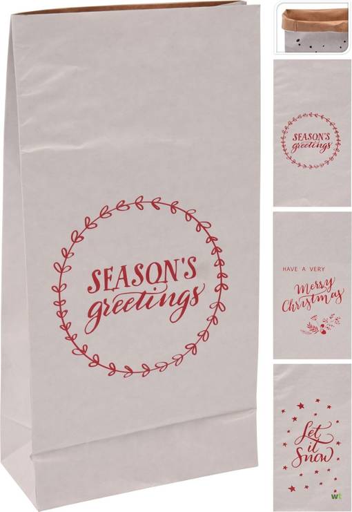 Stark presentpåse med julhälsningar - Juldekorationer - 8719202739091 - 1