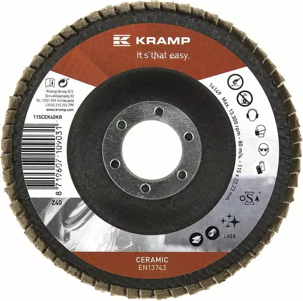 Keramisk lamellskiva 115 mm K40 - Slipmaterial - 8719607109031 - 1