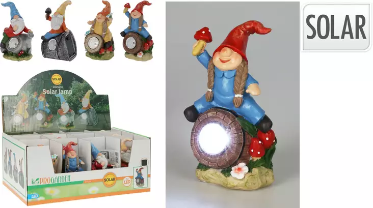 Trädgårdstomte och fat med solcell - Stämningsbelysning - 8721037380911 - 1