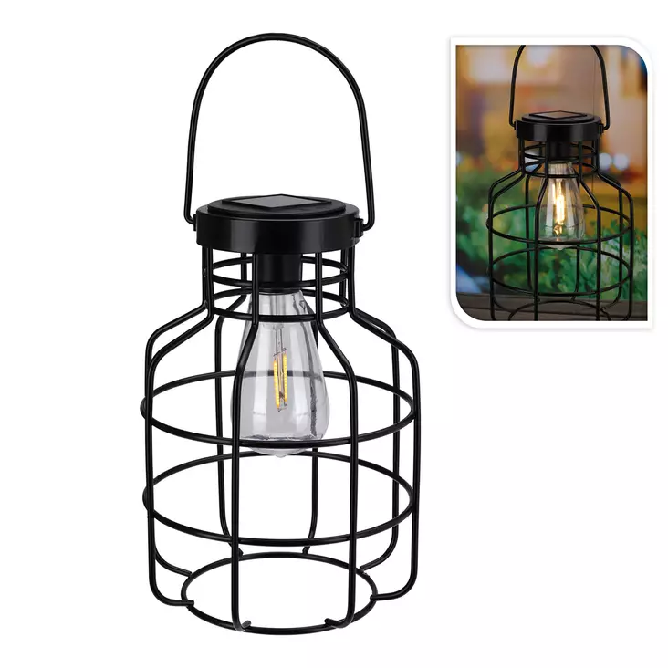 Svart hängande solcellslampa - Stämningsbelysning - 8720573479141 - 1