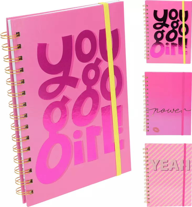 Rundade anteckningsbok rosa A4 - Kontorsmaterial - 8720573971911 - 1