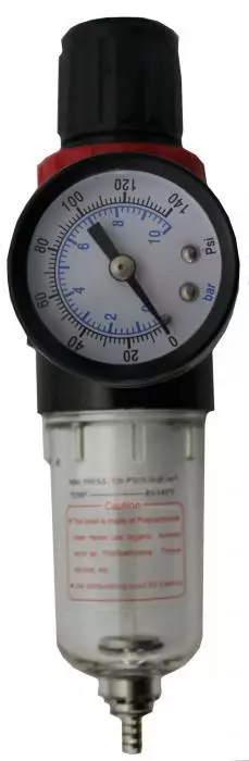 Tryckregulator med 1/4" manometer och vattenavskiljare - Tryckmätare - 6430074695231 - 1