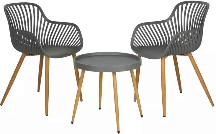 Balkongset 2-delar grå - Trädgårdsmöbler - 8721037444231 - 1