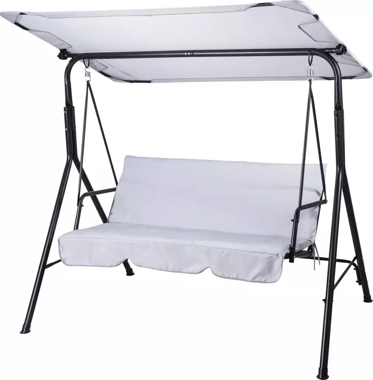 Grillsoffa med tak grå - Trädgårdsmöbler - 8721037796811 - 1