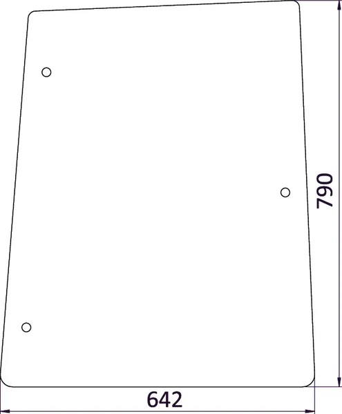 Sidofönster, höger (CNH 82029320) - Hytt och kaross - 3660980024631 - 1