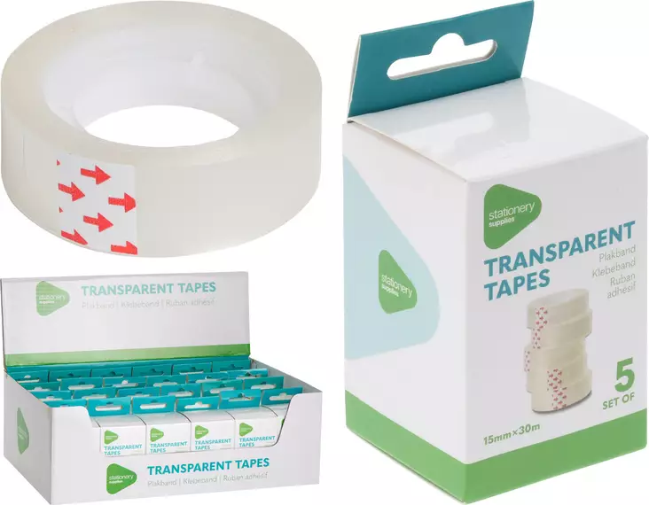 Klar tejp 5 st/fp - Kontorsmaterial - 8720573577861 - 1