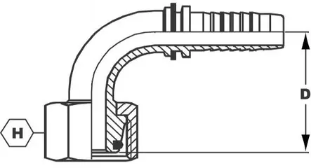 Presskoppling DN20 M30 x 2,0 22L hona/han 90° - Hydraulik - 8719593106922 - 2