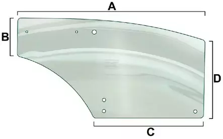 Vänster dörrglas (JD R198624) - Hytt och karosseri - 5035776634932 - 1
