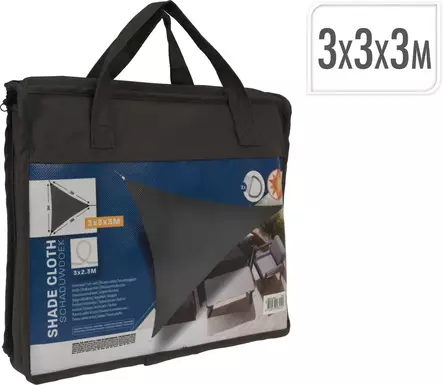 Solsegel triangel 3x3x3 m grå - Trädgårdstextilier - 8720573984102 - 1