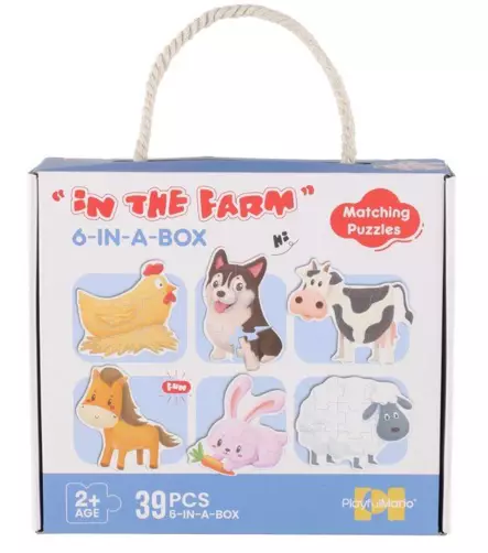 Pussel 6i1 39 bitar Gårdens djur - Spel - 6410416430812 - 1