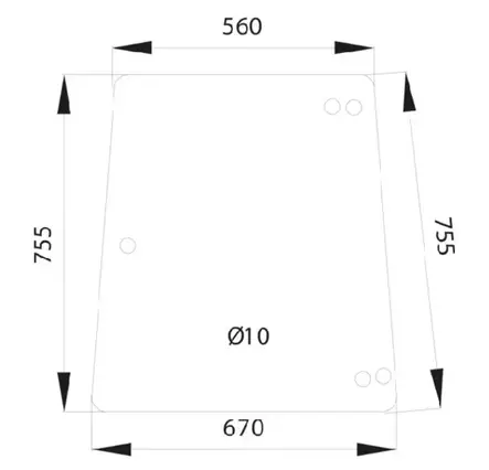 Sidoglas (Fendt 178810110050) - Styrhytt och kaross - 3660980020312 - 1