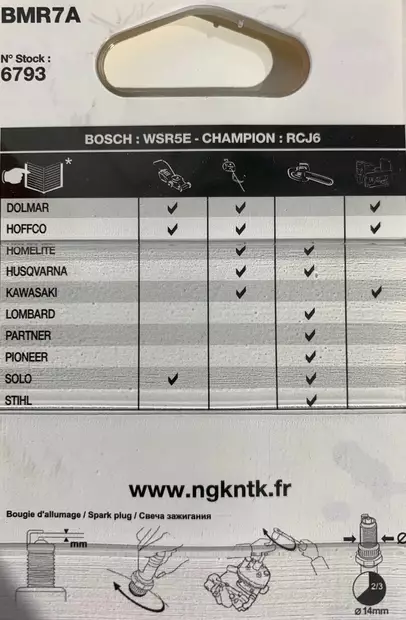 Tändstift BMR7A grön nr 10 - Tändstift - 0087295067932 - 2