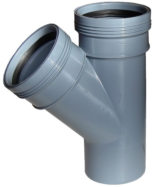 T-koppling 45° grå - Avlopp och vattenlås - 5708525151232 - 1