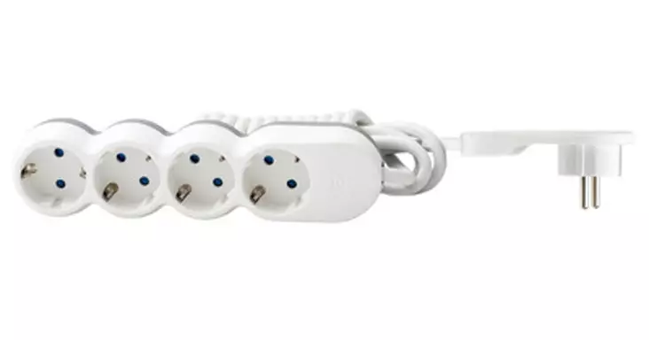 Airam 4-delad förlängningssladd Flat 3m - Förlängningssladdar - 6435200255792 - 1