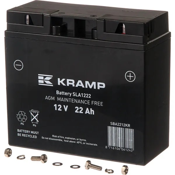 Batteri Kramp 12V 22Ah 160A - Startbatterier - 8716106061242 - 1