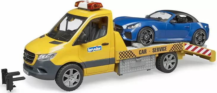 Bruder MB Sprinter-biltransportör med ljus- och ljudmodul + sportbil - Bruder arbetsmaskinsleksaker - 4001702026752 - 1