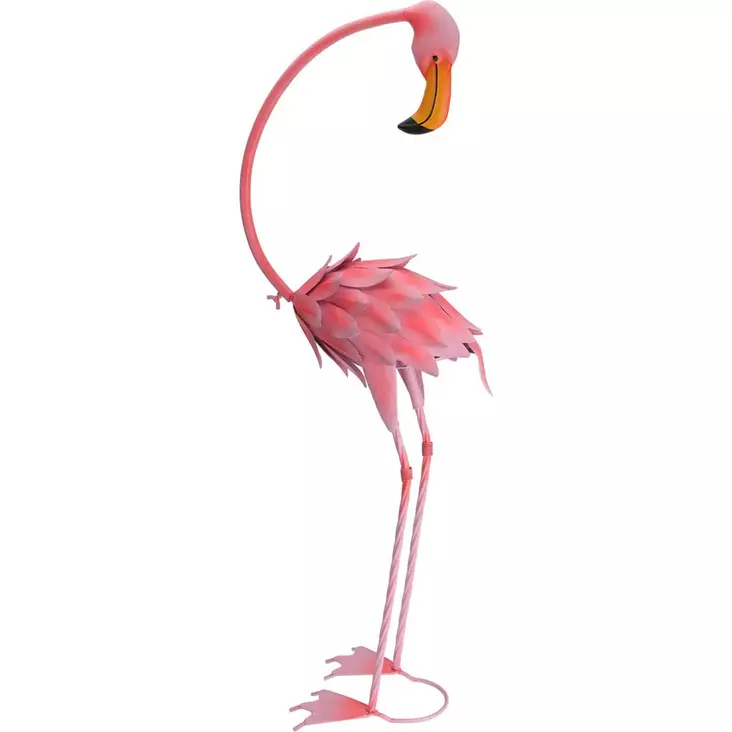 Flamingo i metall 30x16x70 cm - Trädgårdsskulpturer, dekorationer - 8720573532532 - 1
