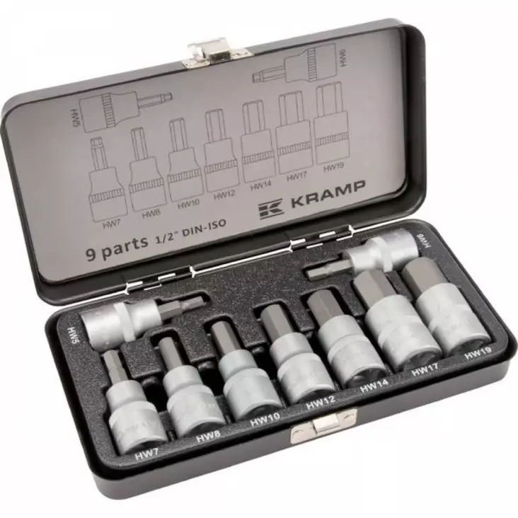 Hylssats 6-kant 9-delar 1/2" - Hylsor och satsar - 8716106909742 - 1