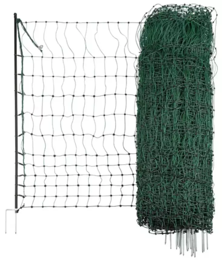 Flyttbart hönsnät med 8 stolpar - Stängselnät - 4018653992692 - 1