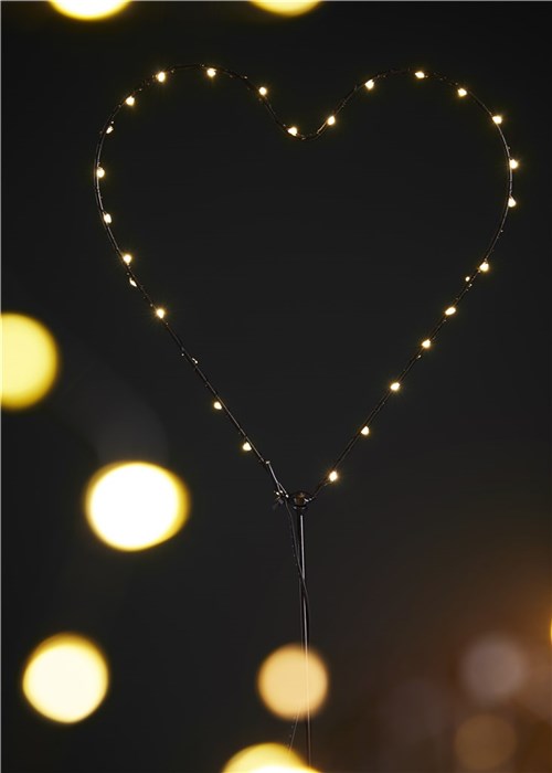 LED-hjärta med batteri och timer - Stämningsbelysning - 5701390486812 - 1