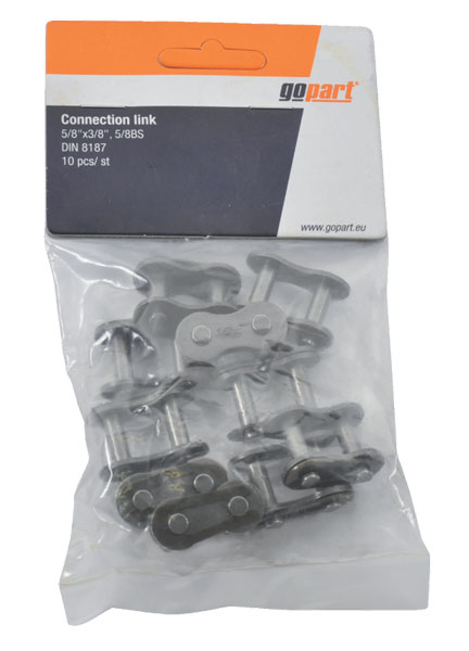 Rakt kopplingslänk 5/8" x 3/8" 10 st - Rullkedjor - 8716106061952 - 1