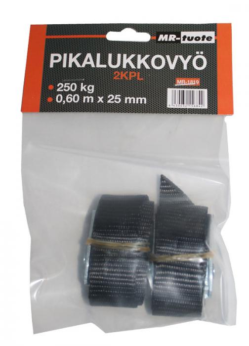 Snabblåsningsbälte 25 mm 0,6 m 250 kg, 2 st - Biltillbehör - 6430032156842 - 1