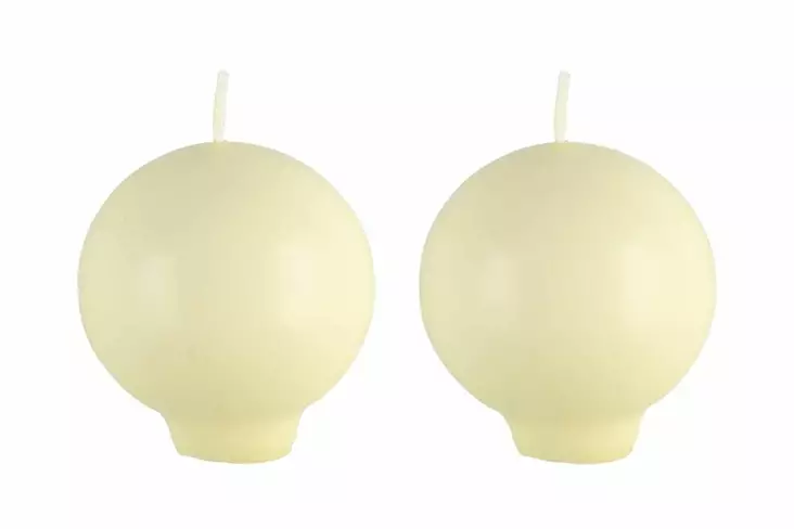 Polar rund ljus med fot ecru - Ljusstakar - 6410416185972 - 1