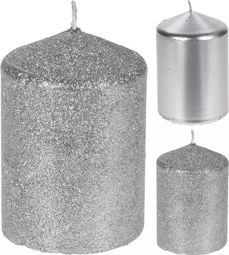 Bordsstearinljus Silver 10 cm - Ljusstakar - 8719987653292 - 1