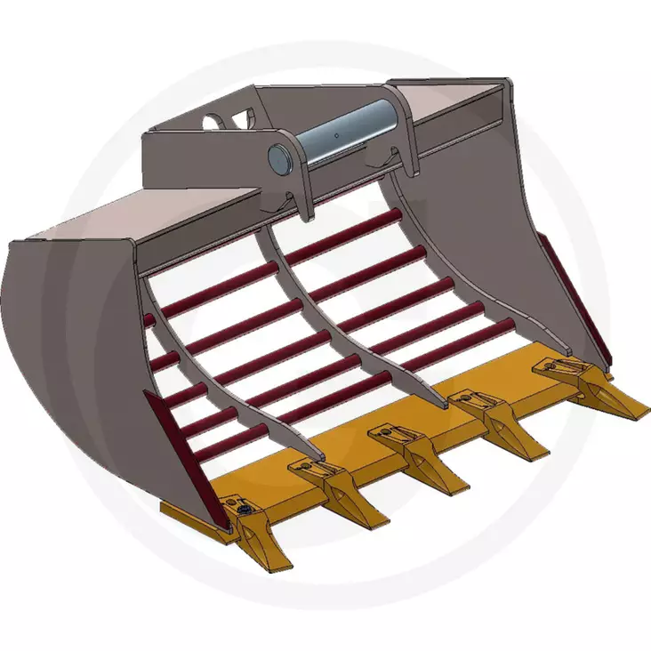 Sikthåls-skopa med tänder för grävmaskiner 7,5-10 t med MS08-fäste - Skopor och tillbehör - gr00000000452 - 1