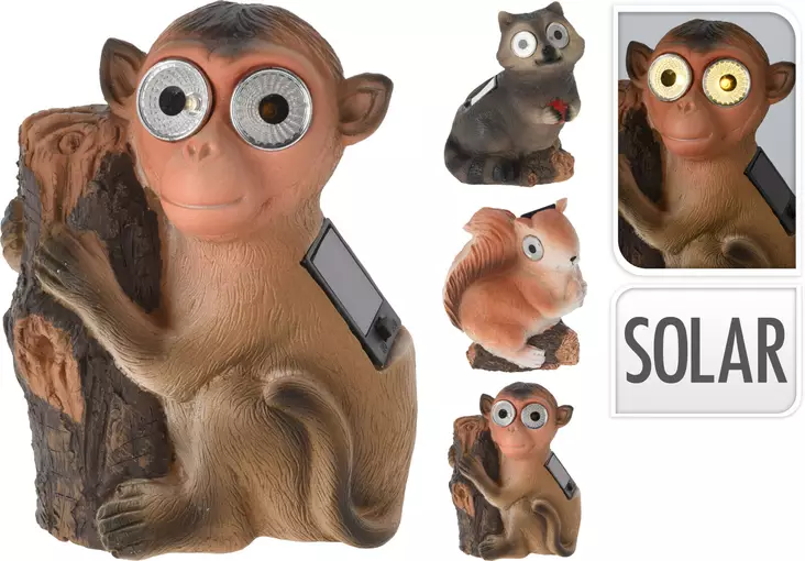 Solcellsdjur med solcellslampa - Trädgårdsskulpturer, dekorationer - 8720573195522 - 1