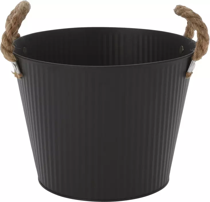 Skyddskruka med handtag i jute svart 17 cm - Krukor, vaser, korgar - 8720573183512 - 1