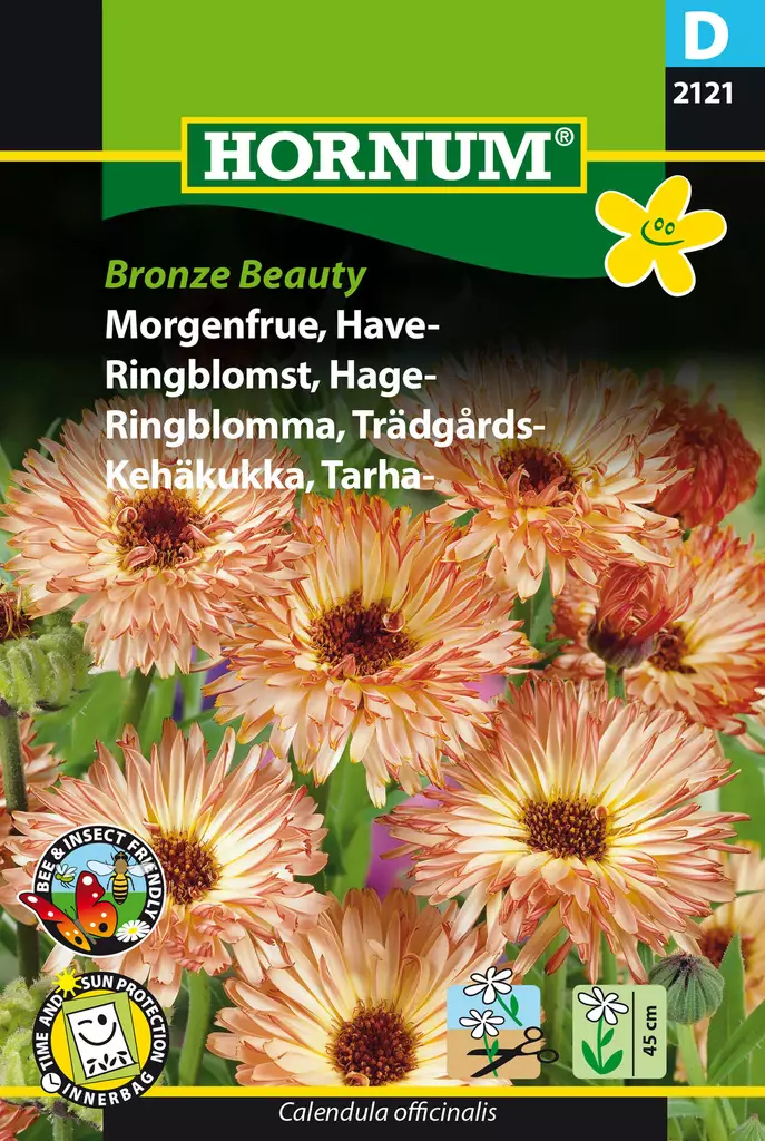Trädgårdsmarigold 'Bronze Beauty' - Frön och sättpotatisar. - 5708787021212 - 1
