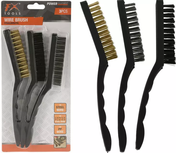 Stålborste 21 cm 3 st/fp - Slipmaterial - 8720573160902 - 1