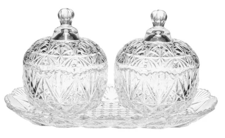 Winteria glasbehållare med bricka - Juldekorationer - 6410416302812 - 1